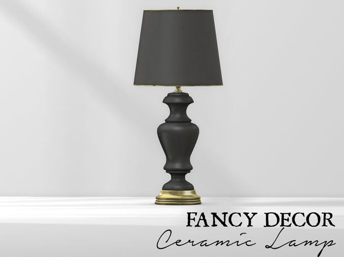 Fancy Decor: Ceramic Lamp (Black/Gold)