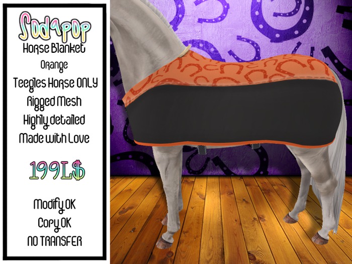 Sodapop - Horseshoe Blanket - Orange