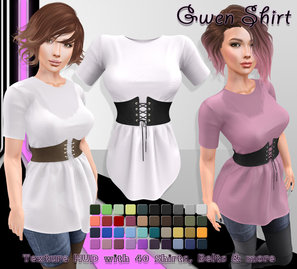 [Syn] Gwen Shirt (Texture HUD, Maitreya, Venus, Freya, Isis, Physique & Hourglass, materials enabled)