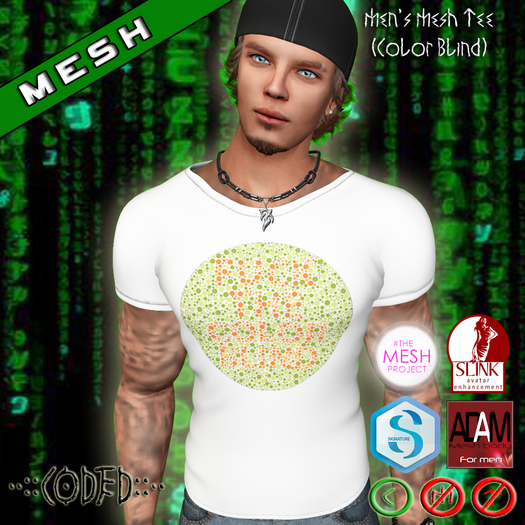 ..:: CODED ::.. Men's Mesh Tee (Color Blind)