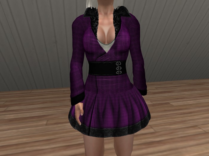 Wool Plaid Coat - Violet