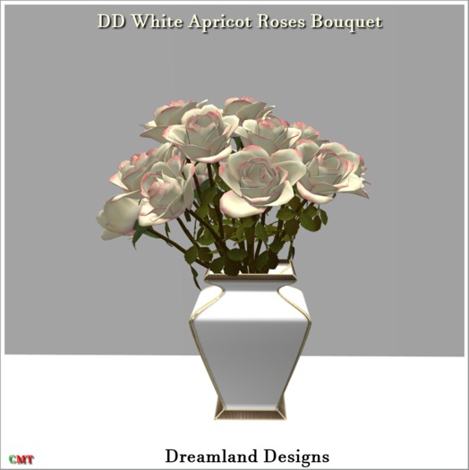 DD White Apricot Roses Bouquet