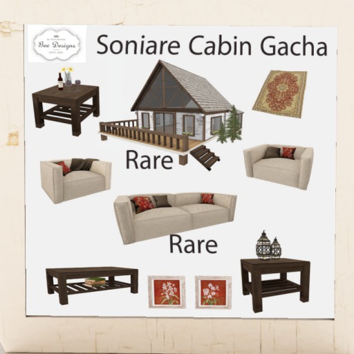 .:Bee Designs:. Soniare Cabin Gacha Cabin RARE