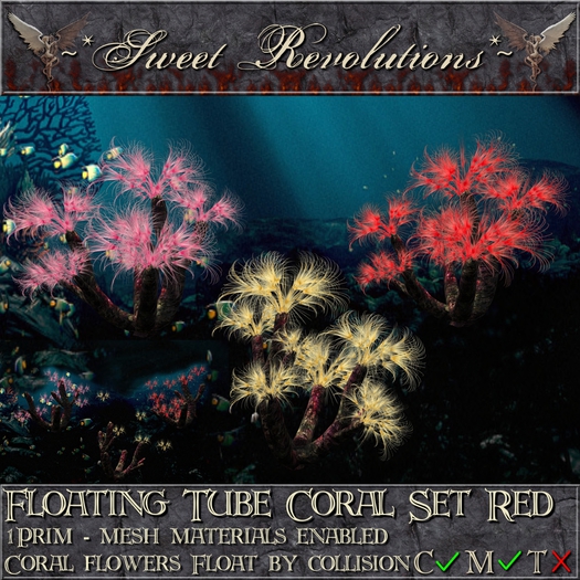 ~*SR*~ Floating Tube Coral Set Red cm Box