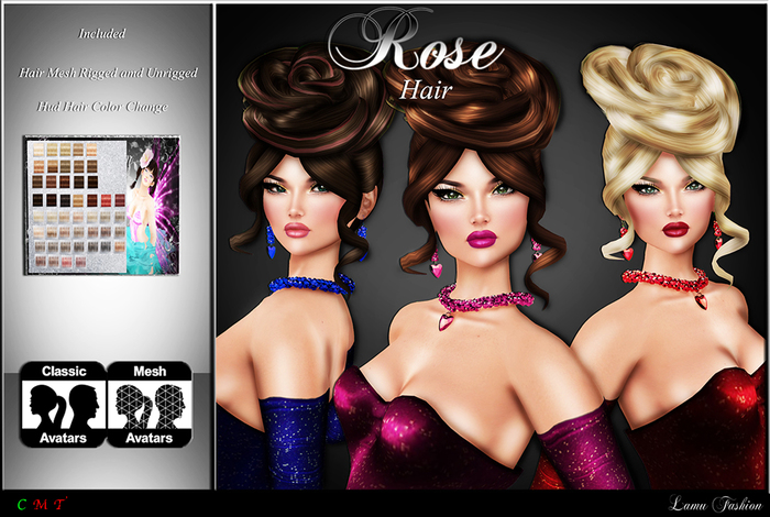 -Lamu Fashion-Hair Rose Hud Colors Change