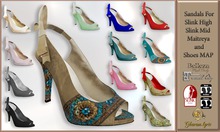 SANDAL Gold RED Embroidery