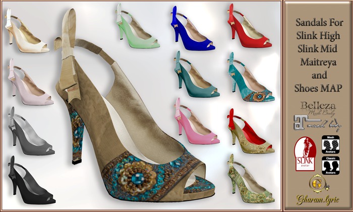 SANDAL Gold Turquoise Crystal belt