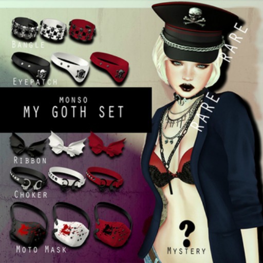 [monso] My Goth Set - Red Moto Mask