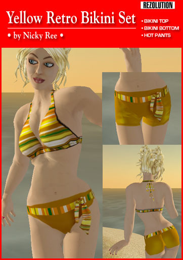 Nicky Ree Swimwear - Yellow Retro Bikini Set