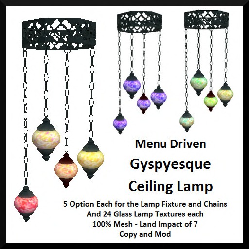 Menu Driven Gyspyesque Ceiling Lamp