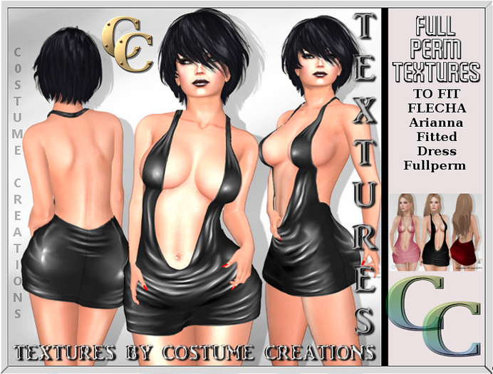 FLECHA ARIANNA DRESS TEXTURE - BLACK LEATHER- FULL PERM