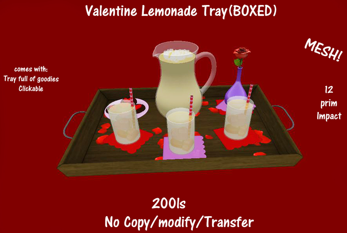 Valentine Lemonade Tray(BOXED)