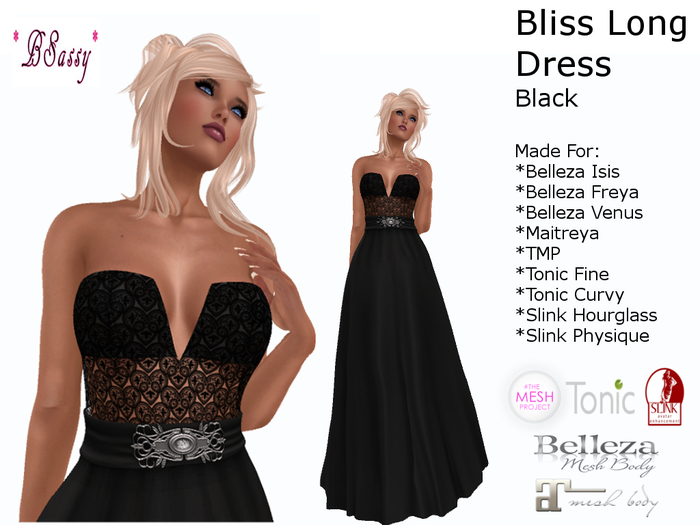 *BSASSY* BLISS LONG DRESS BLACK