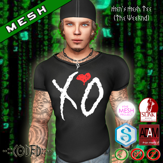 ..:: CODED ::.. Men's Mesh Tee (The Weeknd)