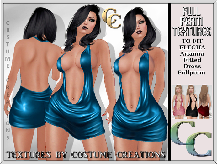 FLECHA ARIANNA DRESS TEXTURE - blue LEATHER- FULL PERM