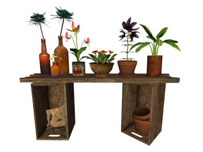 MSD - Crate Table & Potted Flora (13 LI) C/M