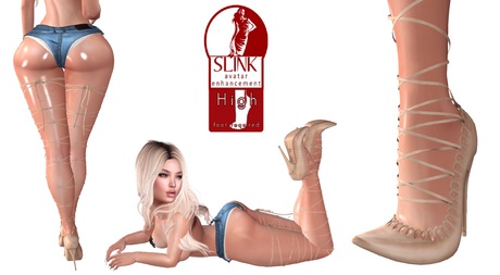 Second Life Marketplace - REIGN.- GISELE LACED HEELS (HOURGLASS)- NUDE #10