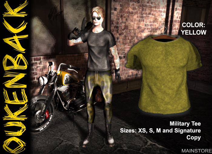 [OUKENBACK ] Military Tee  (YELLOW)
