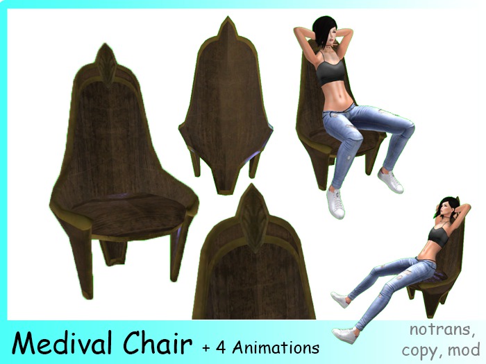 Medival Chair with 4 Animations