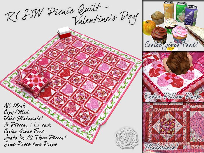 R(S)W  Picnic Quilt - Valentine's Day - Crated