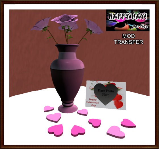 Valentines - Hearts - Pink - Roses & Card