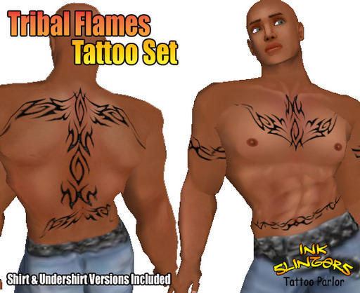 Tribal Flames Tattoo Set