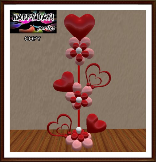 Valentines - Column of Balloons with Hearts