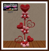 Valentines - Column of Balloons with Hearts