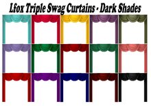 lfox Triple Swag Curtains - Dark Shades