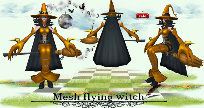 Mesh flying witch(modify&trasfert)v. 1