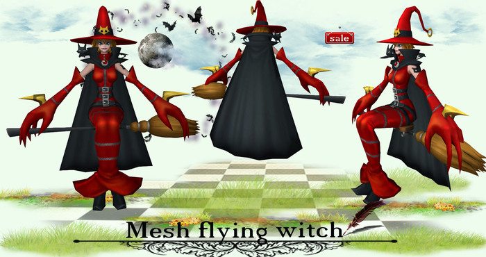 Mesh flying witch(modify&trasfert)v. 3
