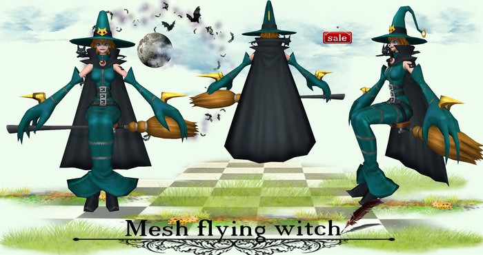 Mesh flying witch(modify&trasfert)v. 4