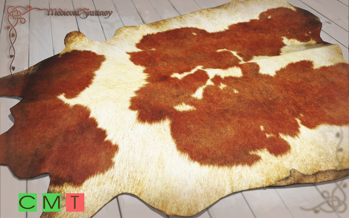 Second Life Marketplace - [MF] Mesh real mesh cow skin rug (boxed)