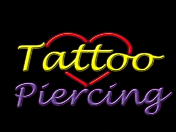 Flashing Neon/Boxed/tattoo n piercing