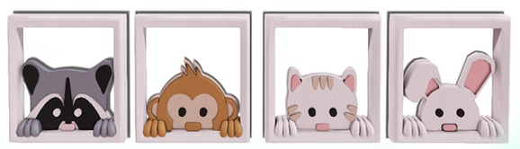 Ant Hill Peeking Zoo Friends_Picture Frames Set #1 