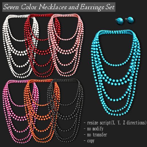 [DEMO] Necklace Multi-Beads Long/ Earring Set -RYCA-