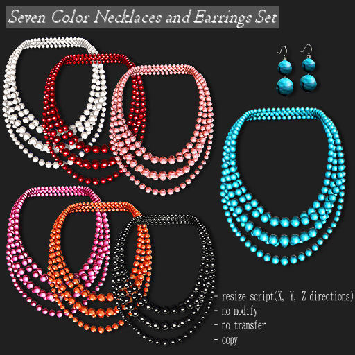 [DEMO] Necklace Multi-Beads Short/ Earring Set   -RYCA-