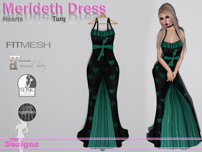 Merideth Dress Hearts Turq