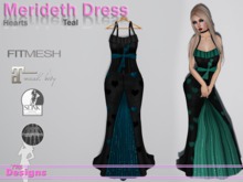 Merideth Dress Hearts Teal