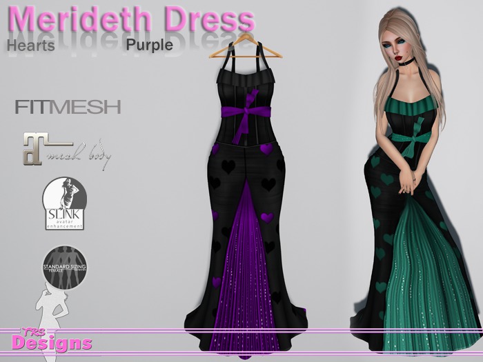 Merideth Dress Hearts Purple