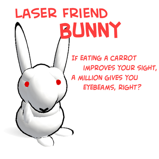 Fluffy Laser Friend Bunny AV