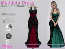 Merideth Dress Hearts Fuschia