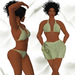 Green Bikini with pareo
