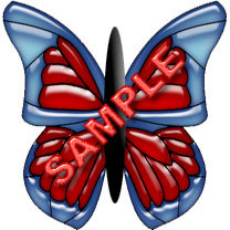Wolfhaven Animated Butterflies - Crystal BlueRed [Boxed]