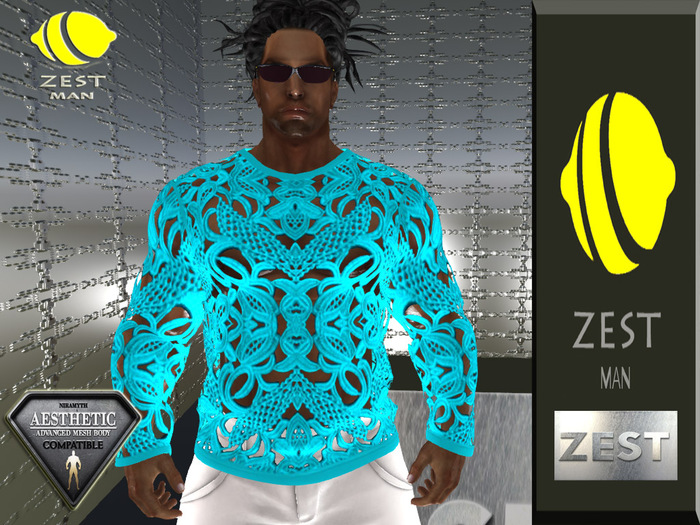 ZEST MAN   AQUA  LONG TOP BOXED