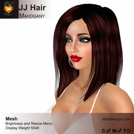 A&A JJ Hair Mahogany, medium length straight mesh materials low display weight style