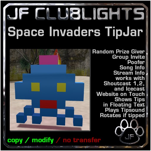 JF Clublights Space Invaders TipJar 2.60 UPDATED!!!