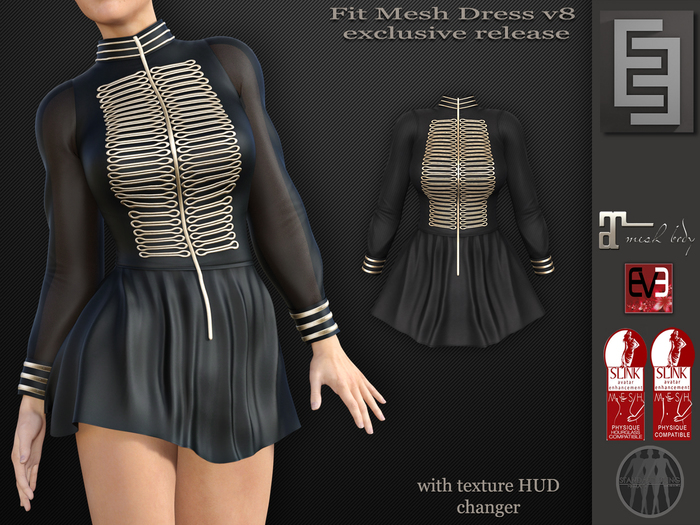 Elven Elder Fit Mesh Dress v8 with HUD Maitreya Slink EVE