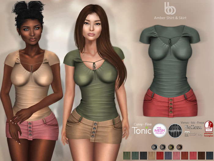 Bens Boutique - Amber Shirt & Skirt - Hud Driven Maitreya,Slink(all),Belleza(all)