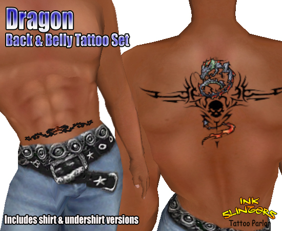 Dragon Back & Belly Tattoo Set